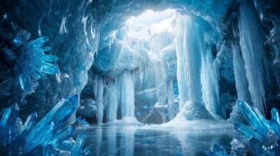 Frozen Crystal Cave Wallpaper